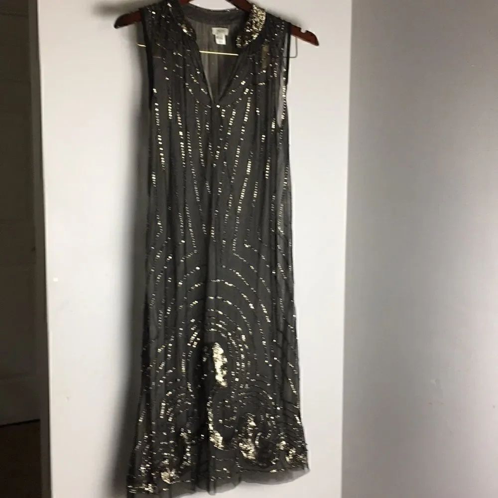 Hoss Intropia | Sheer Sequin Dress Cover Up | 38/M